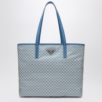 Light blue bag in printed Re-Nylon