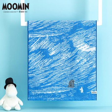 夕才兒美術館MOOMIN姆明正版純棉毛巾女高級洗臉家用面巾男刺繡款