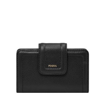 OUTLET款/FOSSIL Madison 真皮釦式短夾-黑色 SWL2901001