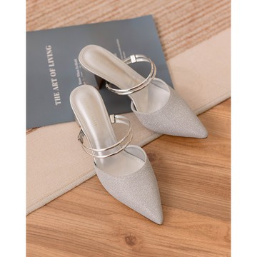 【初秋新品】HS 2WAY兩穿跟鞋 霧銀