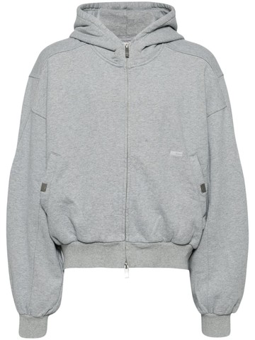 C2h4 - zip-up cotton hoodie - men - Cotton - XL - Grey
