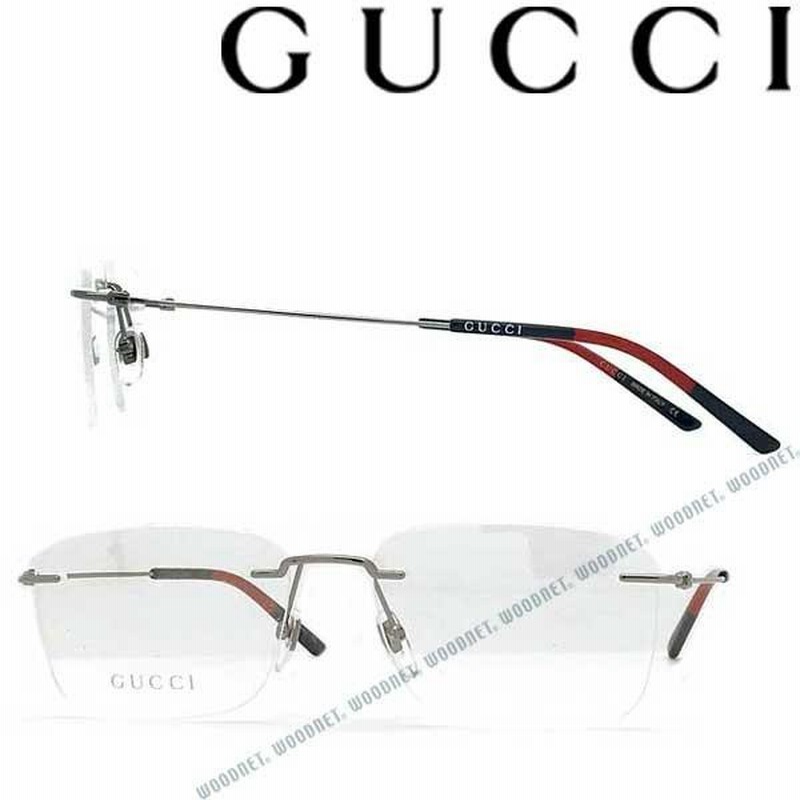 GUCCI グッチ ガンメタルシルバー 縁無し メガネフレーム ブランド 眼鏡 GUC-GG-0399O-003 | LINEブランドカタログ