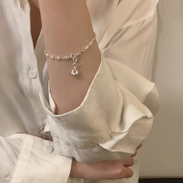 韓國s925純銀豬鼻子手鏈女冷淡風小眾簡約百搭手串時尚高級感手飾