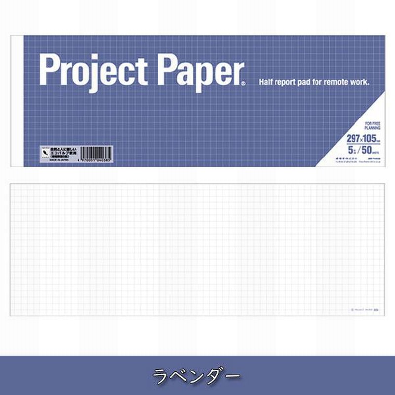 Project Paper《プロジェクトペーパー》A4ハーフサイズ 5mm方眼 Project Paper《プロジェクトペーパー》A4ハーフサイズ 5mm方眼