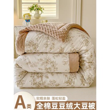 A類大豆纖維被冬季豆豆絨被子全棉純棉冬被春秋被加厚保暖棉被芯