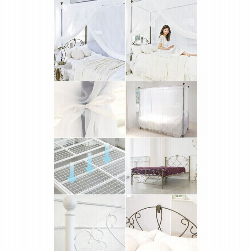 送料無料】 エレガンス用天蓋カーテン ホワイト ベッド ロフトベッド