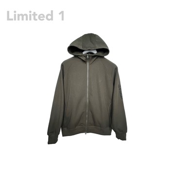 手繪機能發熱 磚頭彩繪連帽外套墨綠