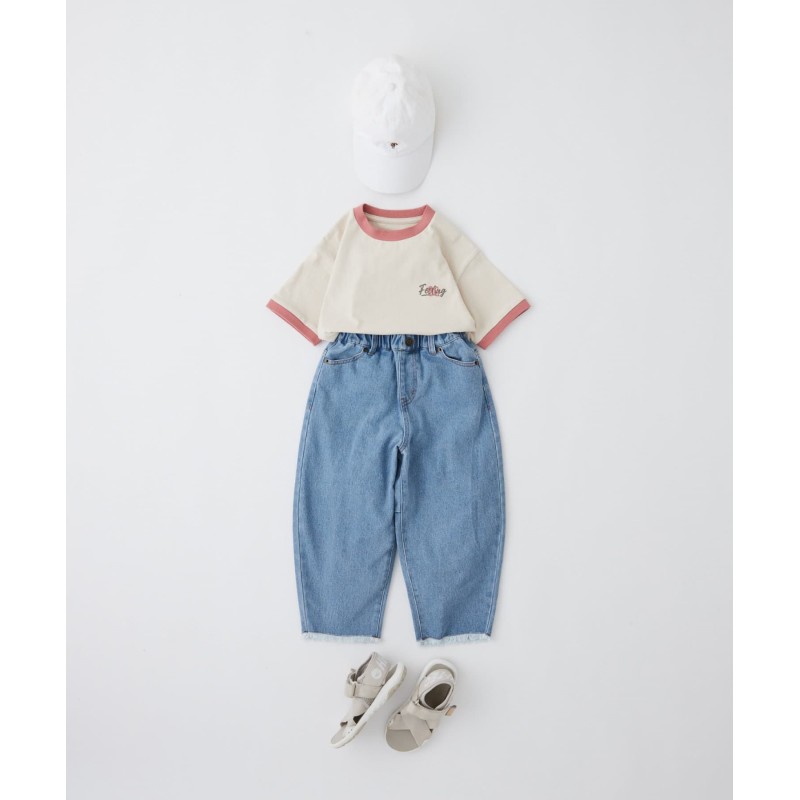 KIDS】【TYPY DENIM】甘織り裾フリンジカーブデニム | LINEショッピング