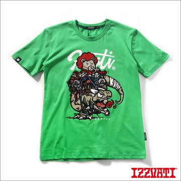 IZZVATI-熊熊龍騎士植絨短T-綠