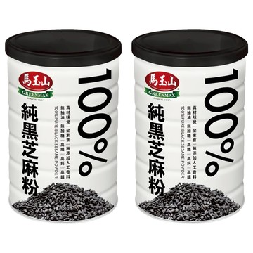 馬玉山 100%純黑芝麻粉  採用充氮保鮮技術 無添加蔗糖 富含纖維、鈣質和鐵質 台灣精心製造  400g  1入  2罐