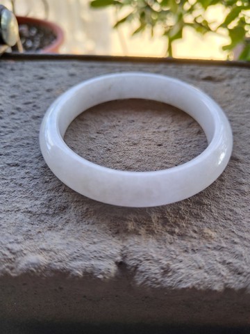 Miss feng天然石-白翡翠帶淡紫手鐲手鐲