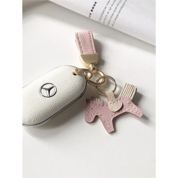23款奔馳C260L C200 S級S400 S450 邁巴赫車鑰匙套可愛小馬掛件