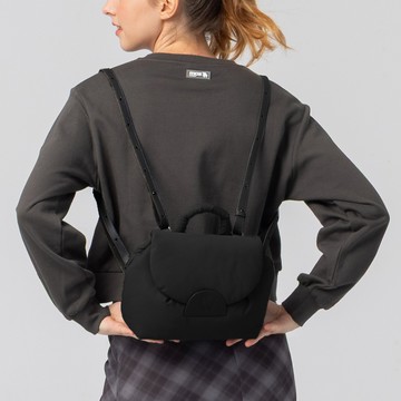 moz瑞典 駝鹿 防潑水 雲朵 四用酒窩包(黑)