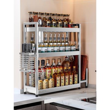 304不銹鋼廚房調料置物架窄臺面小尺寸小型調味品油鹽醬醋收納架