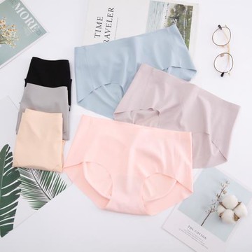 一片式無痕內褲女士冰絲款中腰少女純棉襠底褲女生性感薄款三角褲