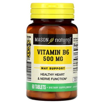 Mason Natural, 維生素 B6，500 毫克，60 片