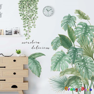 【橘果設計】熱帶雨林 植物壁貼 房間壁貼 清新植物貼紙 壁貼 牆貼 防水壁貼 夏季裝飾 客廳牆貼 門貼 DIY壁貼