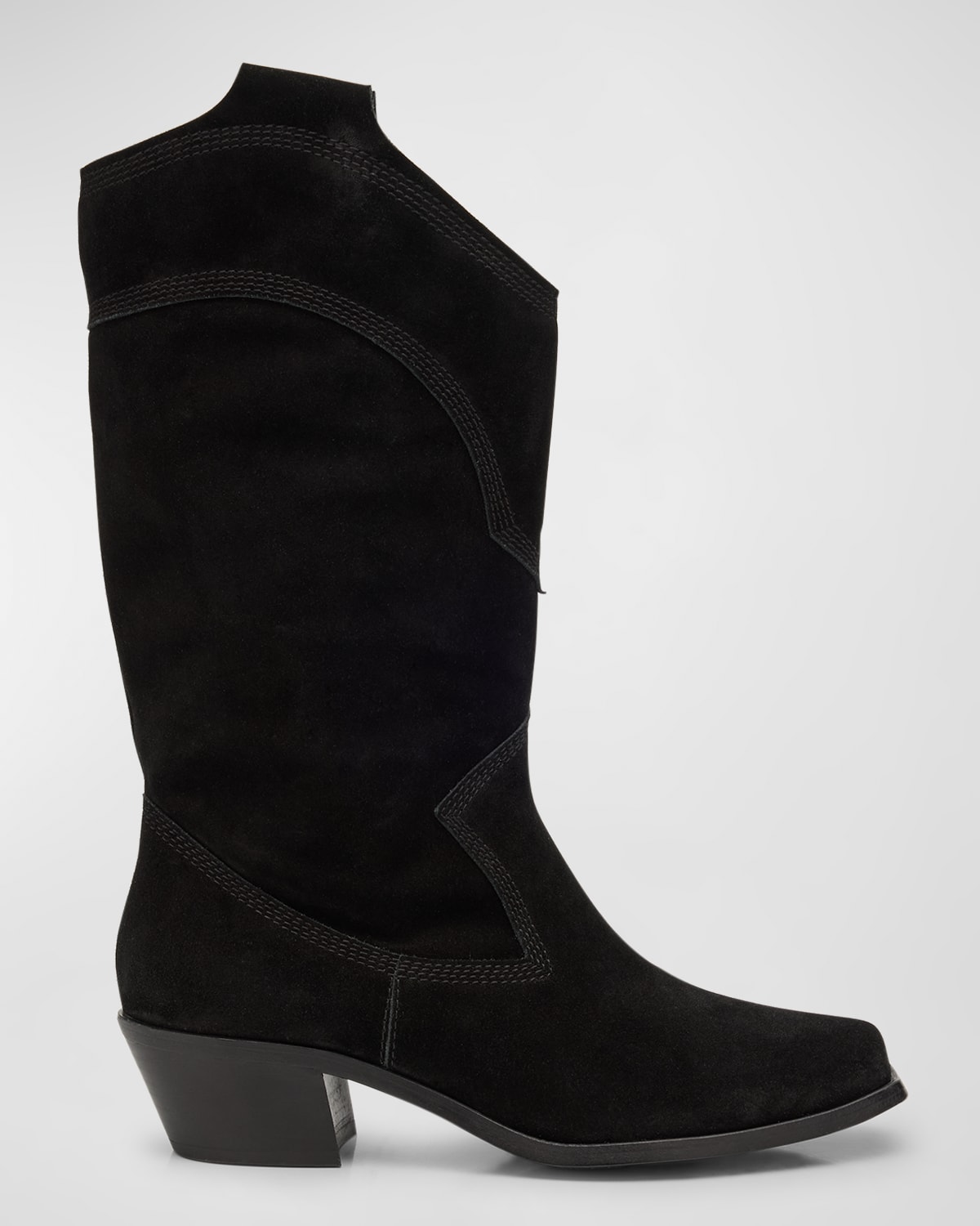 Britta Suede Mid Cowboy Boots