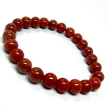 頂級紅翡種白翡5.5-6mm 天然A貨翡翠玉石手珠手鍊H44