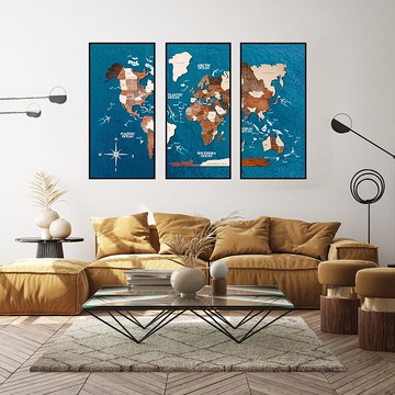 裱框牆藝術、送給女友的生日禮物、3D 旅行地圖、胰蛋白酶牆藝術