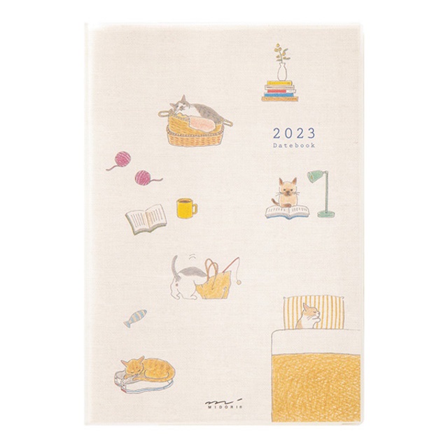 日本 MIDORI《2023 Pocket Diary 手帳 - 小貓咪》B6 週間橫式｜明進文房具