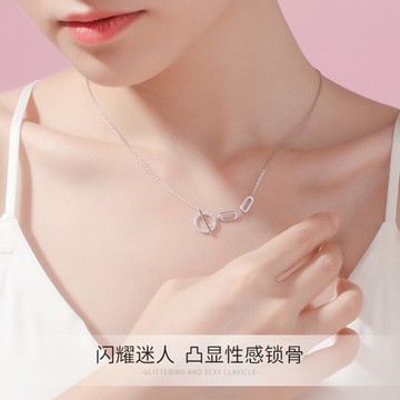 鏤空星球項鏈純銀女生百搭簡約風吊墜年新款潮小眾氣質鎖骨鏈