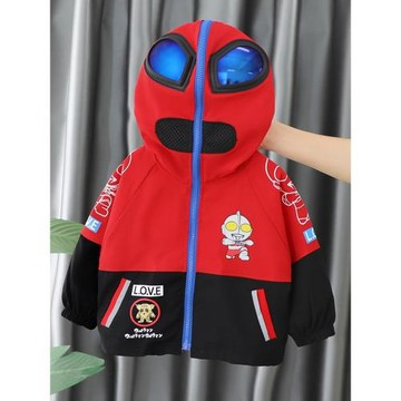 男寶寶春秋外套洋氣兒童連帽衣服嬰兒奧特曼上衣帥氣春季男童夾克