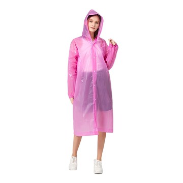 EVA 加厚輕便雨衣 成人款 袖口加鬆緊繩  粉色  1件