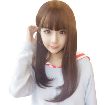 長假髮整頂假髮-空氣瀏海氣質直髮無痕女假髮8色73vl50【獨家進口】【米蘭精品】