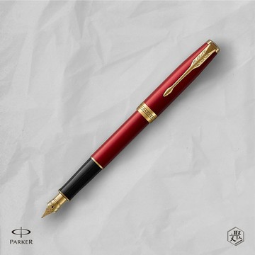 客製化刻字【PARKER 派克】卓爾系列 寶石紅金夾 F尖 鋼筆  (原廠正貨)