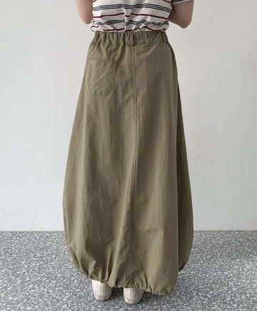 Chemistry_Girls - 韓國 WPT010 Co.下縮口 尼龍長裙 (二色)