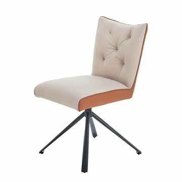 里歐雙色皮革旋轉餐椅 完美主義【S0113】