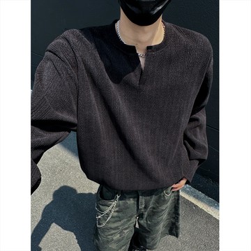 韓版麥穗紋v領長袖t/3色-TB0874