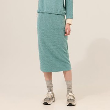 ILEY伊蕾 愛心織紋鬆緊開衩鉛筆裙(藍；M-XL)