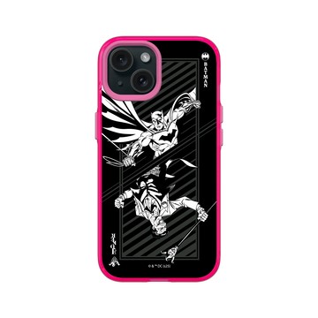 iPhone 15 Clear 粉漾桃 - Batman 蝙蝠俠 - 小丑與蝙蝠俠撲克牌