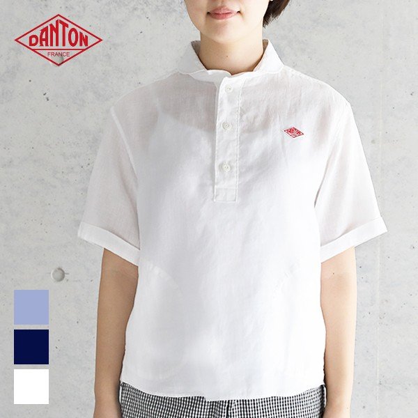 22春夏 ダントン Danton 丸襟ポケット付プルオーバー リネン半袖シャツ Jd 3565kls レディース 22ss 通販 Lineポイント最大0 5 Get Lineショッピング
