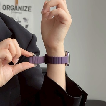 磁吸 穿扣 拼色 蘋果 Apple Watch 錶帶 s10 雙色 矽膠 錶帶 S8 S7 46mm 49mm 錶帶