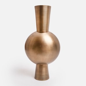 Light & Living 仿古金屬花器40cm 黃銅色