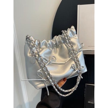 單肩小包包女2025新款時尚蝴蝶結鏈條包夏天洋氣垃圾袋通勤腋下包