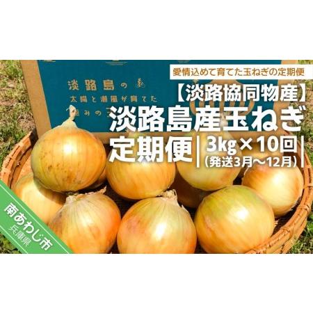 ふるさと納税 淡路島産玉ねぎ 定期便　3kg×10回（発送3月〜12月） 兵庫県南あわじ市