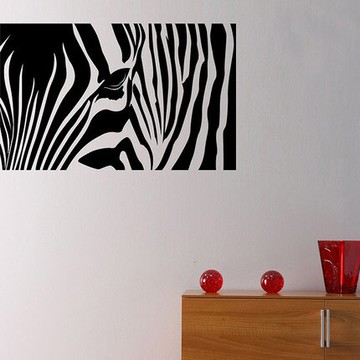 歐美斑馬紋斑馬墻貼 臥室客廳電視沙發背景裝飾墻貼紙店鋪腰線貼1入