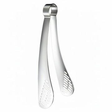 304不鏽鋼牛排餐具夾 一體成型 加厚設計 鏤空濾油 易清洗不易生鏽  1支  銀色