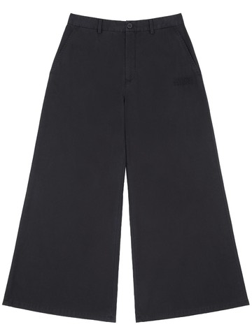 MM6 Maison Margiela - mid-rise wide-leg trousers - women - Cotton - 36 - Black