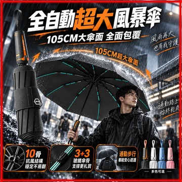 隔日達 全自動超大風暴傘 防風抗風 雨傘 大傘面 自動開傘 超大傘面全自動雨傘 一鍵開合使用便捷 2026新款雨傘雨傘女