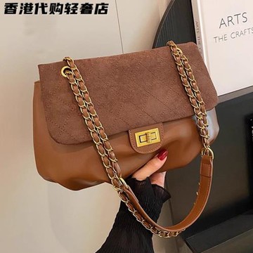 法國MKBM秋冬高級感真皮女包2025新款鏈條單肩腋下包磨砂斜挎包包