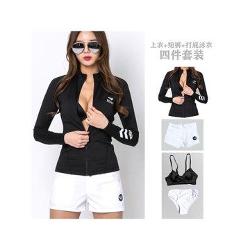 促銷新款潛水服女戶外滑水分體長袖保暖沖浪服防曬泳衣浮潛水母衣