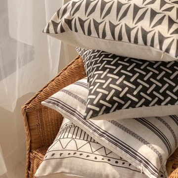 MUMU【TM00095】簡約幾何棉麻抱枕 北歐風 簡約風 素色 棉麻抱枕 枕套 居家佈置 居家 枕頭 靠枕 聖誕交換禮