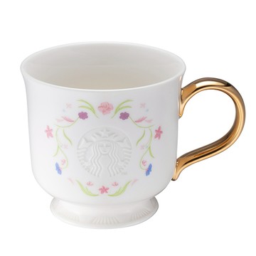 星巴克花間金彩馬克杯