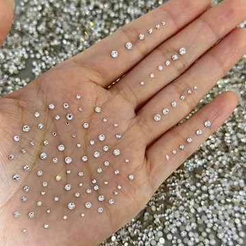 🎀新店開業🎀白色平底小圓水鉆透明玻璃手工diy美甲小貼飾品圓形鉆石爆閃