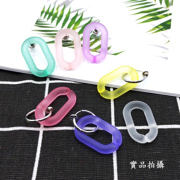 B4119【3款_透明果凍圓圈 無耳洞耳夾/耳針/圈圈耳環】壓克力 手工DIY配件 垂墜款 鋼耳針 夾式 馬卡龍色